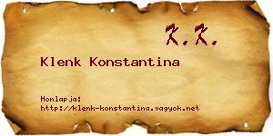 Klenk Konstantina névjegykártya